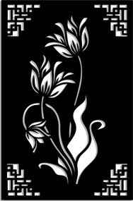 Kép Áttört Virágos Falpanel Virágboltba 120CM XL! 17 Szín!