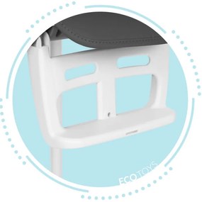 Összecsukható gyerek etetőszék 3 in 1 szürke