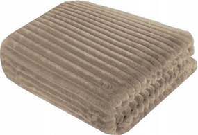 Takaró 160X200 Világos Bézs Mikroszálas Ágytakaró Dombornyomott Sztrippel