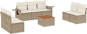 vidaXL 8 részes bézs polyrattan kerti ülőgarnitúra párnával