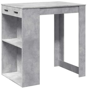 betonszürke szerelt fa bárasztal 102 x 70 x 103,5 cm