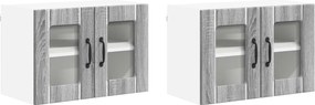 vidaXL Konyhaszekrény 2 pcs Szürke Sonoma 60 x 31 x 40 cm Faanyag