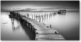 Fotó kép edzett üveg Fa móló 140x70