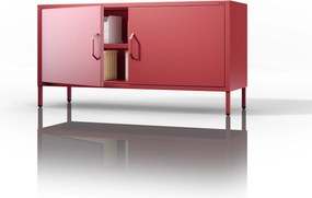 Fém TV-szekrény lábakkal, piros, 1150x595x400 mm: ROSA Modern