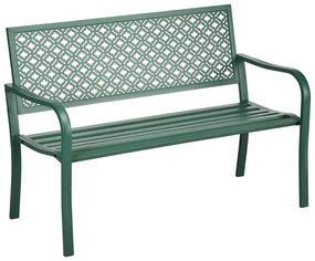 Kerti pad 2 személyes, acél háttámlával és karfával, virágmintával, max 280 kg,