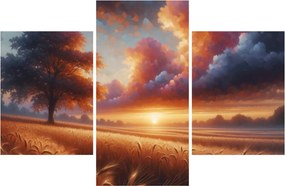 Kép – Naplemente a mezőn (90x60 cm)