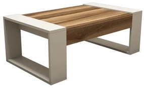 VENUS dohányzóasztal 38x102 cm krémbarna/barna