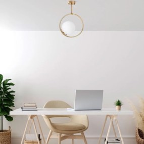 Aranyszínű mennyezeti lámpa üveg búrával 39x26 cm Dolunay – Opviq lights