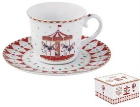 Porcelán teáscsésze+alj, 200ml, dobozban, Christmas Wonderland