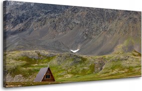 Vászonkép Természet Házikó a hegyekben 80x40 cm