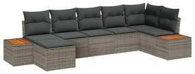 vidaXL Kerti Kanapé Szett párnával tárolóval 8 pcs Szürke Polyrattan