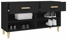 fekete szerelt fa cipősszekrény 102x35x55 cm