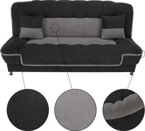 Kinyitható dívány, sötétszürke/világosszürke, PERSI