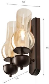 Brilagi - LED Fali lámpa COTTAGE 2xE14/40W/230V bükkfa/barna