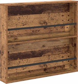 vidaXL Magazin állvány polcokkal Öreg fa 80 x 12 x 70 cm Faanyag