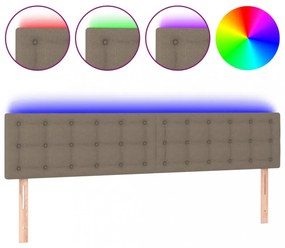 tópszínű szövet LED-es fejtámla 200x5x78/88 cm