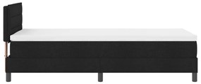 Boxspring Ágy Mattal &amp; LED Fekete 90x200 cm Szövet