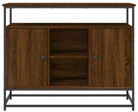 barna tölgy színű szerelt fa tálalószekrény 100 x 35 x 80 cm