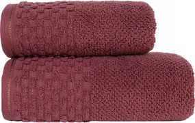 Neptun pamut törölköző 50x90 bordó, aranyszállal