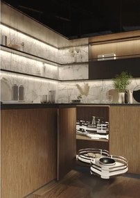 Konyhai fémrács, sarokszekrénybe, jobbos, Nuvola vesetál, króm-fehér, 1000mm, 600mm ajtó szélesség, Sige Infinity Plus 371