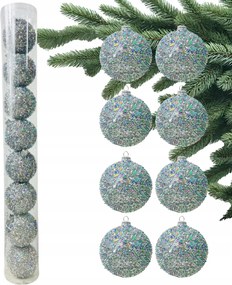 Holo Ezüst karácsonyfa Bombák Karácsonyfa Buborékok 3D karácsonyfa gömb szett