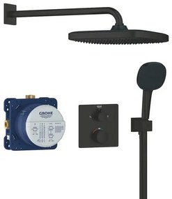 Grohe Precision Thermostat zuhanyrendszer vakolat alatti résszel együtt fekete matt 348822430 G348822430