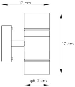 Lucide 14867/11/30 - LED Kültéri fali lámpa ARNE-LED 2xGU10/5W/230V