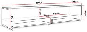 Függesztett TV szekrény Adenuk 140 MDF (fekete + fekete gyapjú) (LED RGB világítással). 1106329