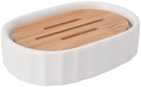 BISK Erga Kido, álló kerámia szappantartó, fehér-barna, ERG-08405