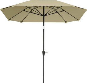 Outsunny Napernyő Ø233 cm, Dönthető Napernyő, Oktogon Erkély Napernyő, Tengerparti Napernyő, Szélálló Stabil Piac Napernyő, Forgó Napernyő Napvédelem