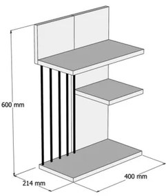 Fali polc NEZMA 60x40 cm bézs/antracit