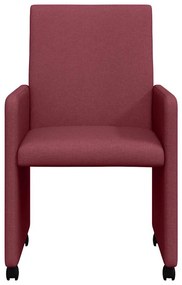 Kerekes Étkező Székek 2 pcs bordó 57 x 66 x 94 cm szövet