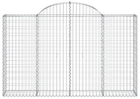 4 db íves horganyzott vas gabion kosár 200x30x120/140 cm