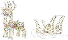 Rénszarvas húzta szán Meleg fehér 30 x 12 x 54.5 cm PET