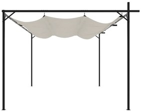 krémszínű pergola behúzható tetővel 395 x 292 x 230 cm