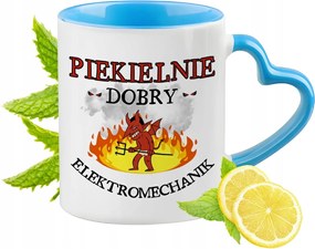 Elektromechanika Kék Bögre Szív Alakú Füllel Ajándék