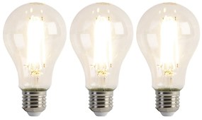 3 db E27-es LED izzó készlet A67 átlátszó 8W 1055 lm 2700K