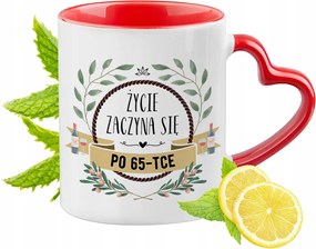 Születésnap 65 65-es 65-ös Piros Bögre Szív Alakú Füllel Ajándék