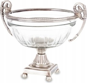 Paterka a lábon tálca ezüst üveg tál dekoráció Loyd retro patera