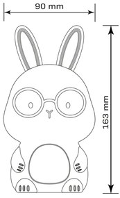 LED RGBW Dimmelhető gyermek érintős lámpa FLORKA LED/1W/5V USB 1200 mAh rózsaszín