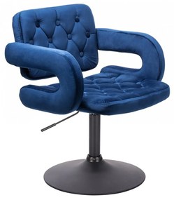 HR8403N Tengerkék modern velúr szék fekete lábbal