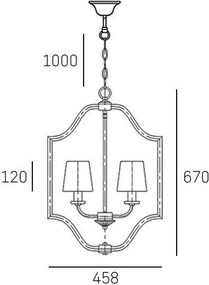 Cosmolight klasszikus csillár new york 1 ezüst cosp04380ch-bk