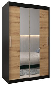 Ruhásszekrény 120 cm Toki 1 (matt fekete + artisan tölgy). 1064893