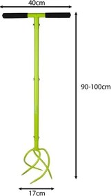 Kézi kerti kultivátor a talaj lazításához és levegőztetéséhez