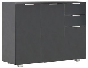 fekete magasfényű tálalószekrény 107x35x80,5 cm
