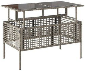 4 részes szürke polyrattan üveg kerti ülőgarnitúra párnákkal