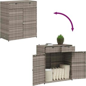 vidaXL szürke polyrattan kerti tárolószekrény 105 x 55 x 113 cm