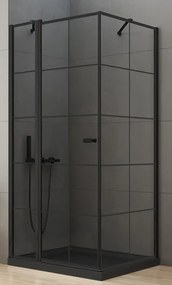 New Trendy New Soleo Black zuhanykabin 90x90 cm négyzet fekete félmatt/üveg mintával K-0579