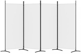 4 paneles fehér szövet térelválasztó 346x180 cm