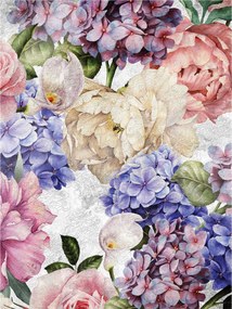 Fotótapéta Bazsarózsa Hortenzia Rózsa pasztell árnyalatok 206x275 +ragasztó